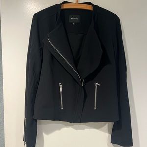 Aritzia Babaton Black Blazer with Zipper Details